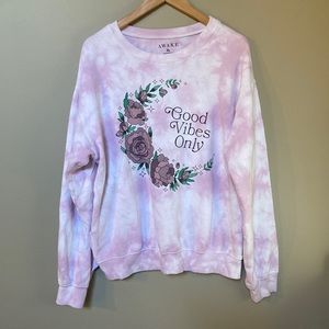 “Good vibes only” tie dye boho crewneck sweatshirt